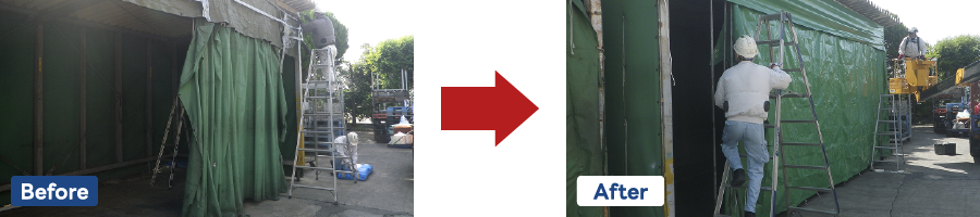 テント倉庫補修工事