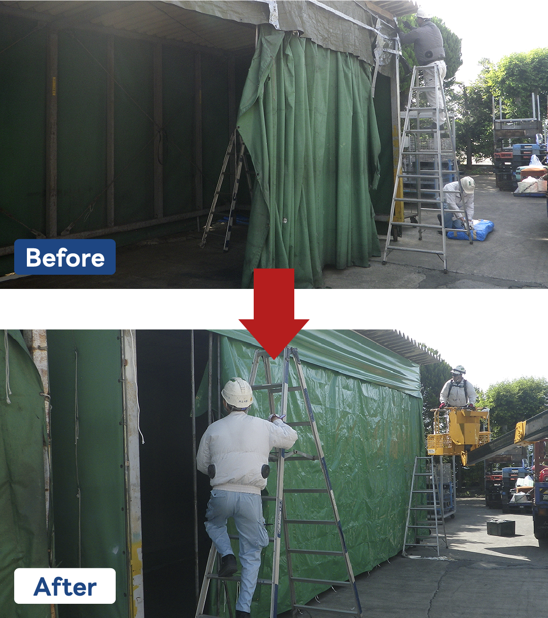 テント倉庫補修工事